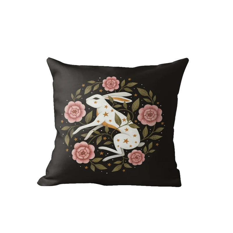 Nordic Cushion Cover 18x18 Black Double Side Printed Pillow Cover for Living Room Sofa by Axyaa