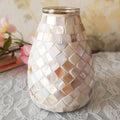 Axyaa Glass Mosaic Vase for Hydroponic Green Dill Small Flower Arrangement