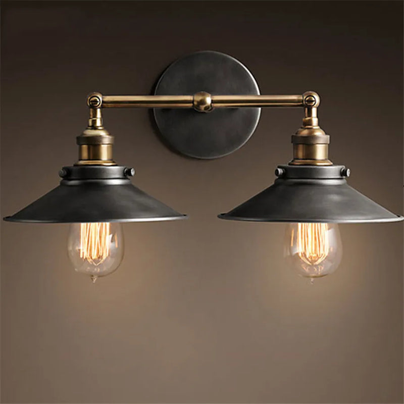 Axyaa Industrial Wall Lamp E27 Metal Sconce for Bedroom Living Room