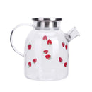 Axyaa Kawaii Strawberry Glass Cold Water Pot | Large Capacity Heat-Resistant Cute Teapot