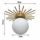 Nordic Sun Design Glass Ceiling Light in Gold Metal Finish by Axyaa