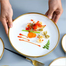 Axya Porcelain Dinner Tray Set - White Ceramic Tableware Kitchen Plates Bowls