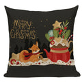 Axyaa Christmas Deer Snowman Cartoon Cushion Cover - Festive Decor Pillowcase