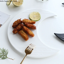 Axya Moon Shape Ceramic Dinner Plate Set for Tableware and Decor