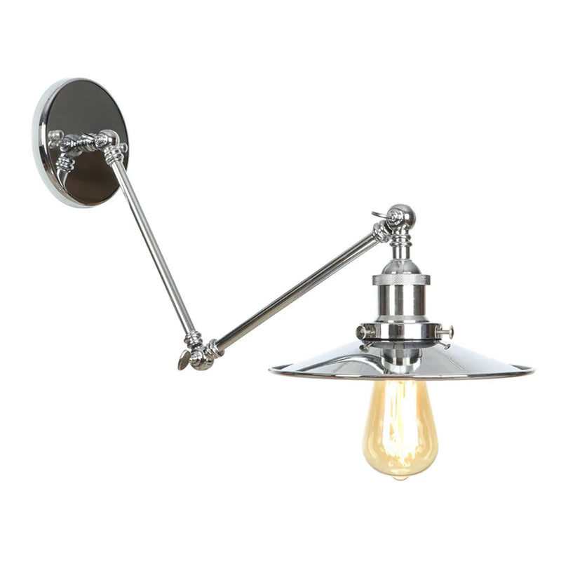 Axyaa Loft Chrome Bathroom Bedroom Wall Sconce Silver Metal Light
