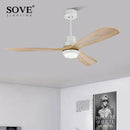 Axya Wood Ceiling Fan with Lights Remote Control - 220v Bedroom Ventilador De Teto