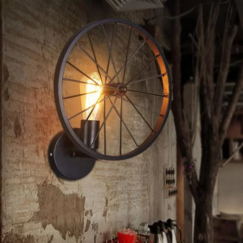 Axyaa Retro Loft Wheel Wall Sconce Industrial Lighting for Home Decor