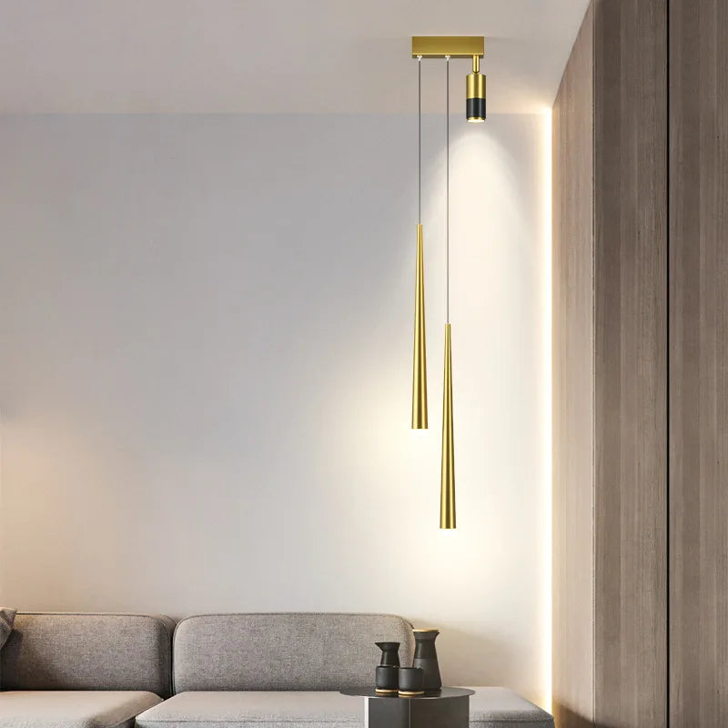 Axyaa Black Gold Pendant Lamp for Bedroom and Living Room Lighting