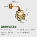 Axyaa Copper LED Wall Sconce with Switch, Modern Glass Stair Light for Bathroom Mirror