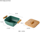 Axya Nordic Ceramic Fruit Plate with Lid: Kitchen Decor Tableware Bowl