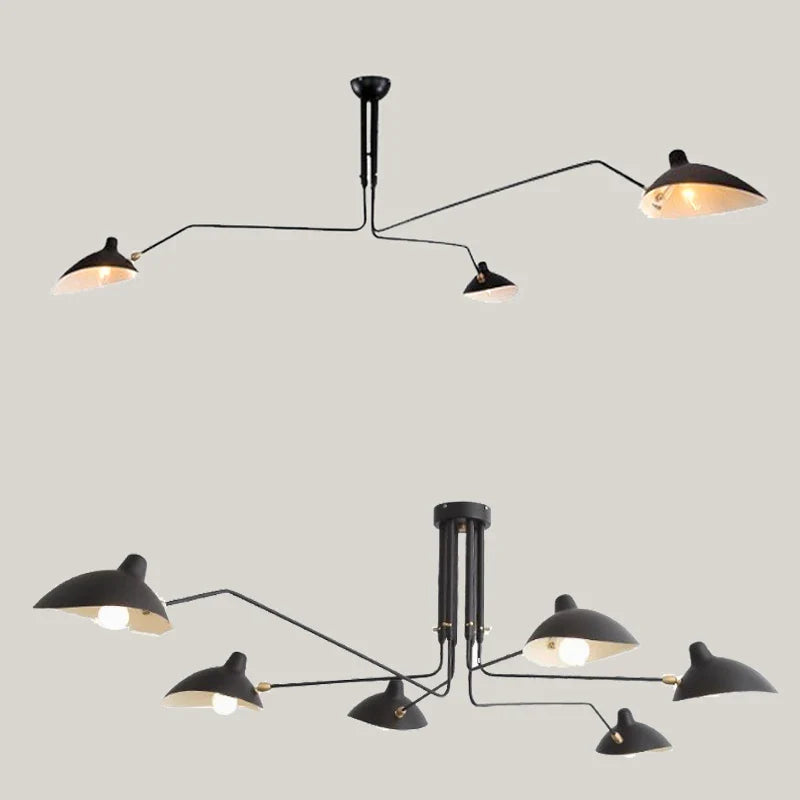 Axyaa Nordic Spider LED Ceiling Lamp Iron Black Industrial Light