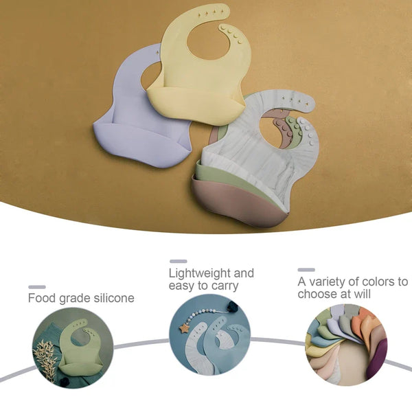 Axya Silicon Baby Bib Waterproof Cartoon Dinosaur Printgender Neutral