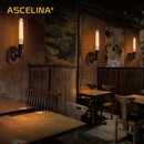 Axyaa Industrial Rust Wall Lamp: Metal Cage Wall Light, Adjustable Angle Wall Sconce