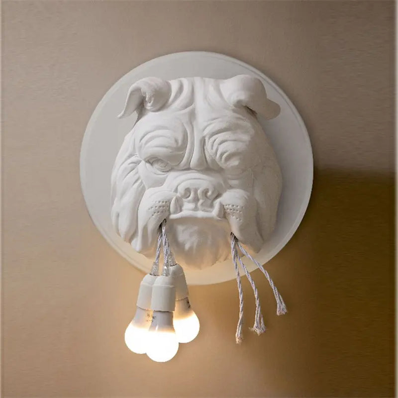 Axyaa Bulldog Resin Wall Lamp for Home Decor and Lighting Fixtures