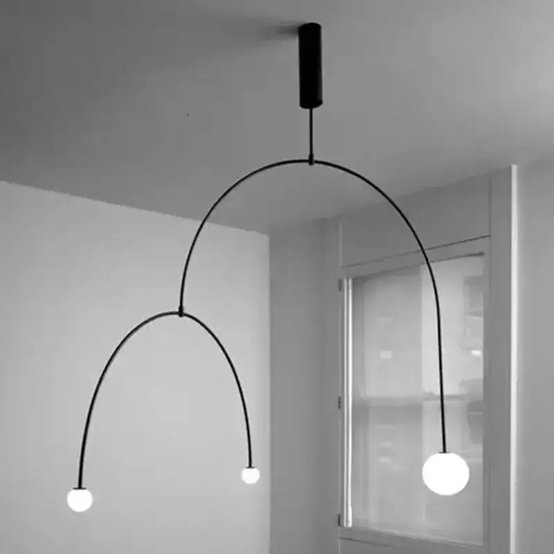 Nordic Modern Chandelier Pendant for Dining Room, Kitchen Island - Axyaa's Black Gold U Line Lamp