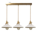Axyaa Nordic White Ceramic LED Pendant Light with Knob Switch - Modern Copper Hanging Lamp