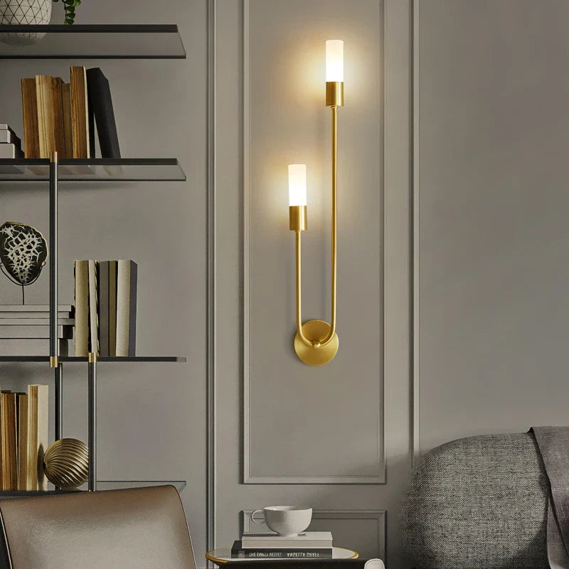 Axyaa Modern Minimalist Wall Sconces, Gold Black Indoor G9 Candle Lamps for Bedroom, Stairway, Balcony