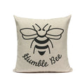 Axyaa Bee Pattern Linen Cushion Cover - Nordic Decorative Throw Pillow Case