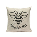 Axyaa Bee Pattern Linen Cushion Cover - Nordic Decorative Throw Pillow Case