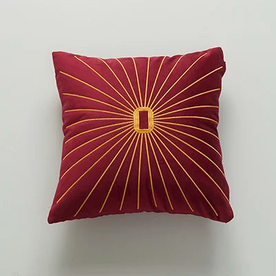 Axyaa Velvet Embroidery Cushion Cover 45x45cm - Durable Home Decor for Sofa Bed