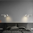 Axyaa Swing Arm Wall Light for Bedside Reading - Black/White, E27 Bulb, Eye Protection