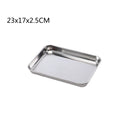 Axyaa Stainless Steel Food Storage Tray Steamed Sausage Plates Fruit Baking Pan