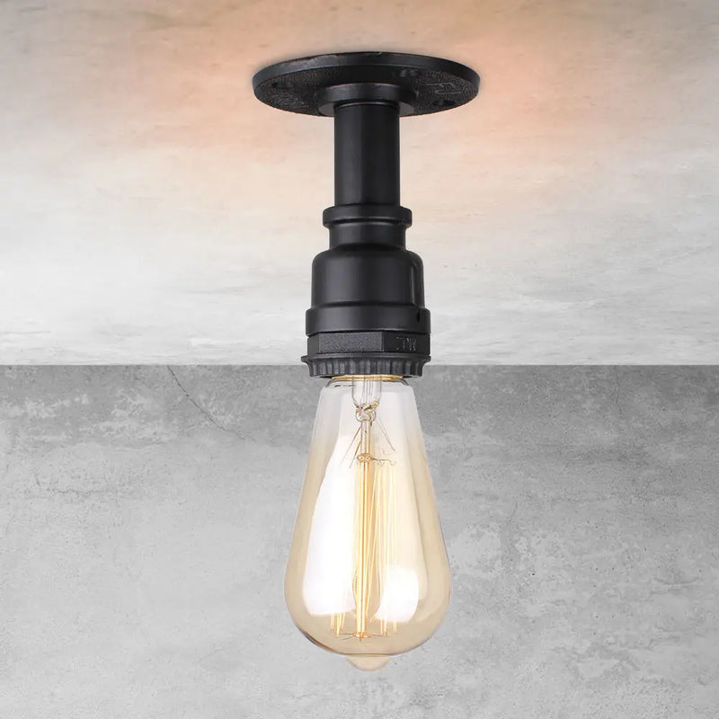 Retro Loft E27 Pipe Ceiling Lights by Axyaa Industrial Iron Lamp Fixtures