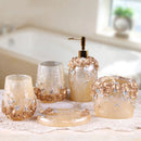 Axya Resin Five-piece Bathroom Set - Elegant European Style Washbasin and Toothpaste Storage