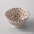 Axyaa Wind Ceramic Salad Bowl Set - Stylish Threaded Rice Bowls for Home