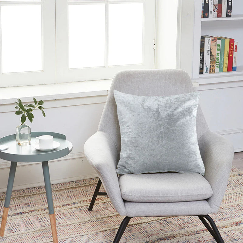 Crushed Velvet Grey Cushion Cover by Axyaa - Nordic Luxury Home Decor