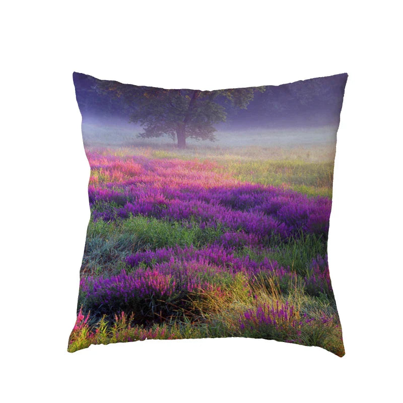 Axyaa Waterfall Maple Lake Forest Decor Pillow Cover Case