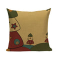 Christmas Santa Deer Pattern Cushion Cover for Festive Home Decor - Axyaa
