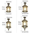 Axyaa Black Rustic 10W Outdoor Hanging Lantern with Clear Beveled Glass