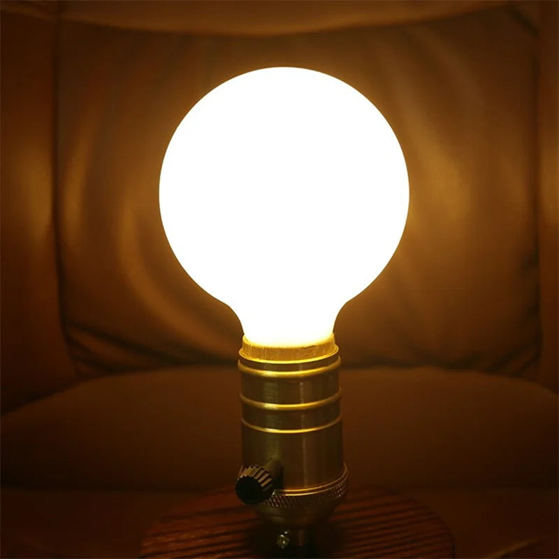 Axya Milk White LED Bulbs Light Glass Vintage Globe Lamp E27 Retro Filament Home Bulb