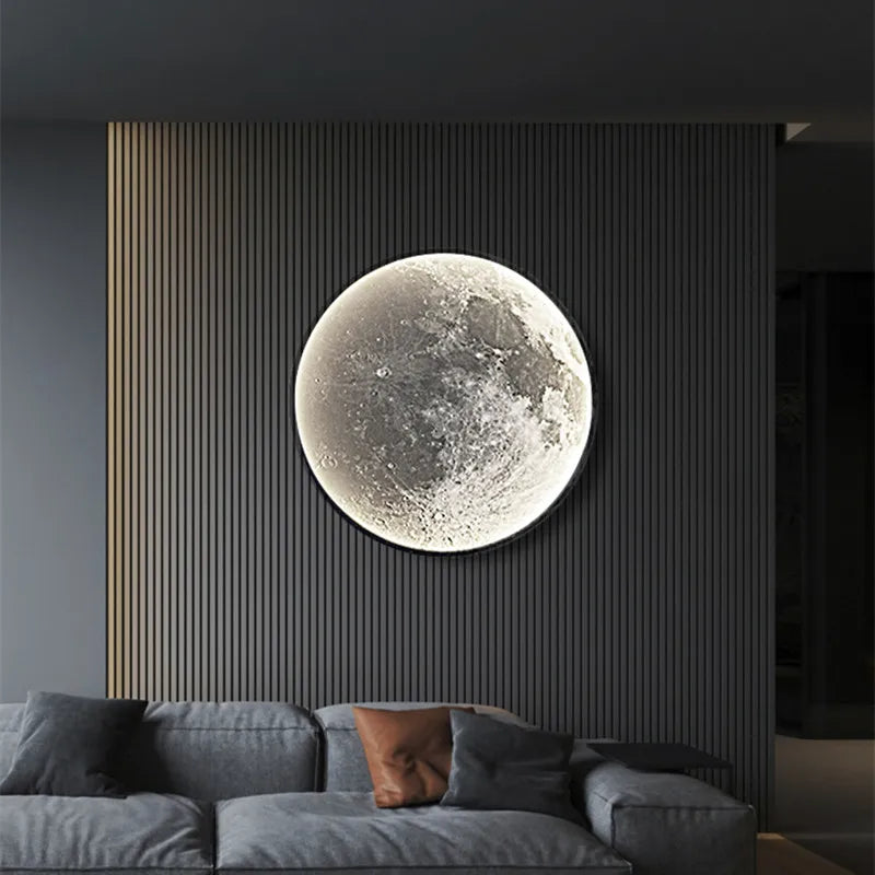 LED Moon Wall Lamp by Axyaa: Luxe Living Room Bedroom Balcony Art Light