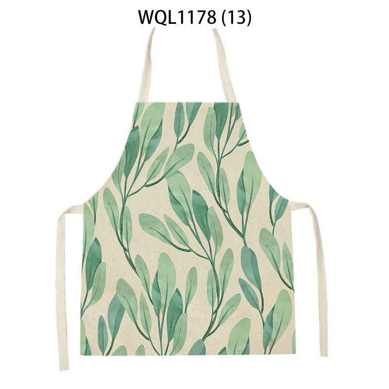 Tropical Jungle Print Kitchen Apron, Axyaa Plant Leaves Chef Bib for Kids Men Women