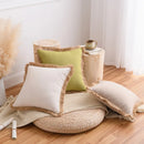 Axyaa Cotton Linen Cushion Covers 18x18 for Bed Living Room Sofa - Nordic Style Home Decor