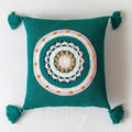 Axyaa Floral Cushion Cover 45x45cm Pink Cream Yellow Green Tassels Home Decor Pillow Case
