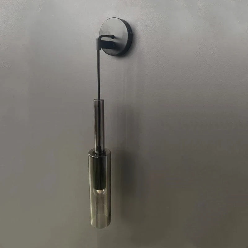 Axyaa Smoky Gray LED Glass Wall Light for Modern Indoor Lighting