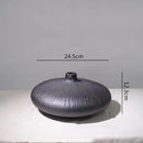 Modern Black Strips Ceramic Vase by Axyaa - Handmade Home Decor & Artistic Flower Arrangement