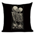 Axyaa Mexico Skull Decor Pillow Cover - Black Tarot Horror Ghost Home Decor
