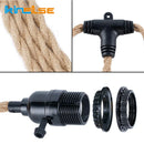 Axyaa Vintage Hemp Rope LED Pendant Light Retro E27 Industrial Drop Lamp