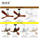 Axya Wood Ceiling Fan with Lights Remote Control - 220v Bedroom Ventilador De Teto