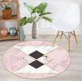 Nordic Geometric Print Round Carpet for Home Decor by Axyaa