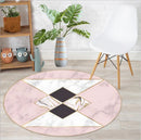 Nordic Geometric Print Round Carpet for Home Decor by Axyaa