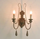 Axyaa Vintage Wood Bead Wall Sconces for Farmhouse Living Room