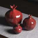 Axyaa Red Pomegranate Flower Vase: Modern Home Decor Ornament