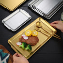 Axyaa Stainless Steel Rectangular Food Storage Tray for Sushi BBQ Baking Pan