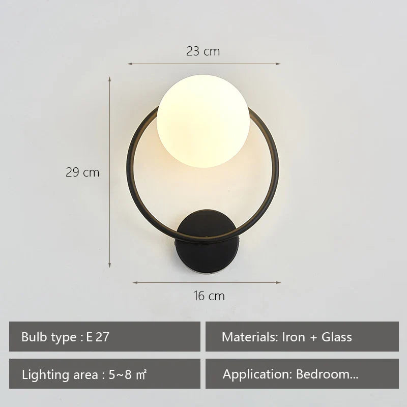 Axyaa Black Brass Wall Lamp: Nordic Post-modern Luxury Indoor LED Light