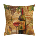Axyaa Red Wine Bottle Throw Pillow Cover 45X45CM